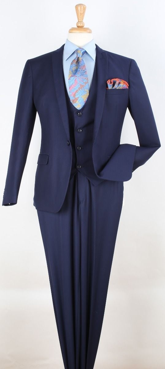 Royal Diamond Slim-Fit Men's 3-Piece Fashion Suit - 38 Short Jacket+32 Waist Adjustable 28to34)(Height: 5 4 to5 7 )(Neck  15-16.5)S-M)