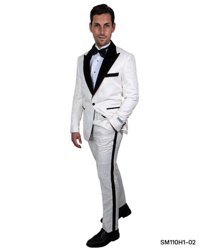Stacy Adams Men's 2-Piece Velvet Paisley Hybrid Suit