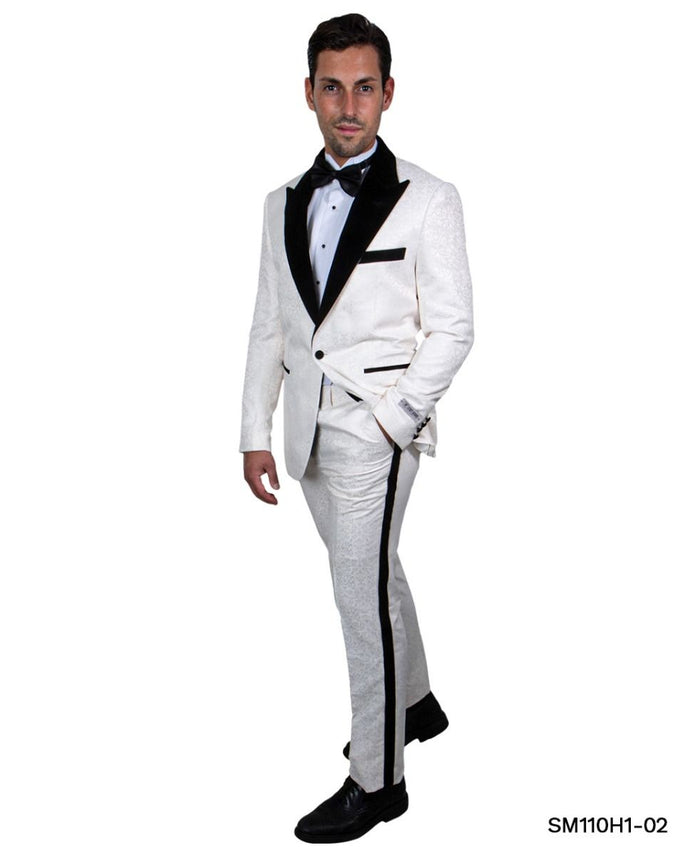 Stacy Adams Men's 2-Piece Velvet Paisley Hybrid Suit