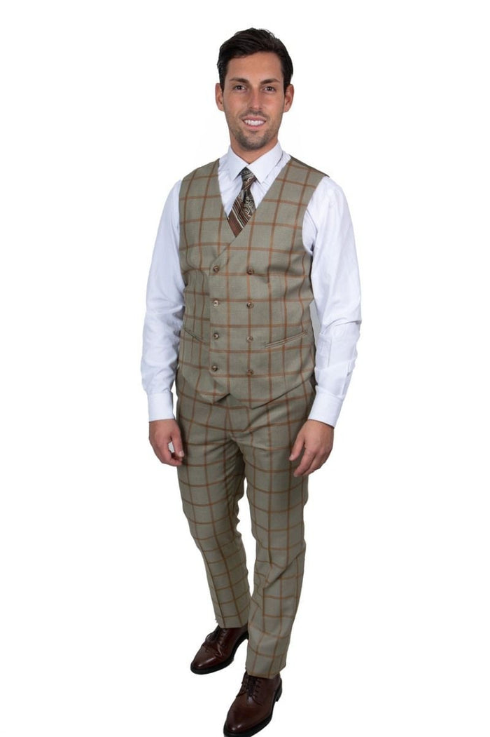Stacy Adams Hybrid Suit for Men - 3 Piece Bold Windowpane