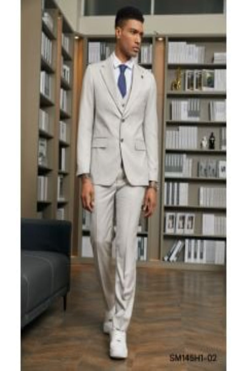 Stacy Adams Men's 3-Pc Solid-Color Hybrid Suit