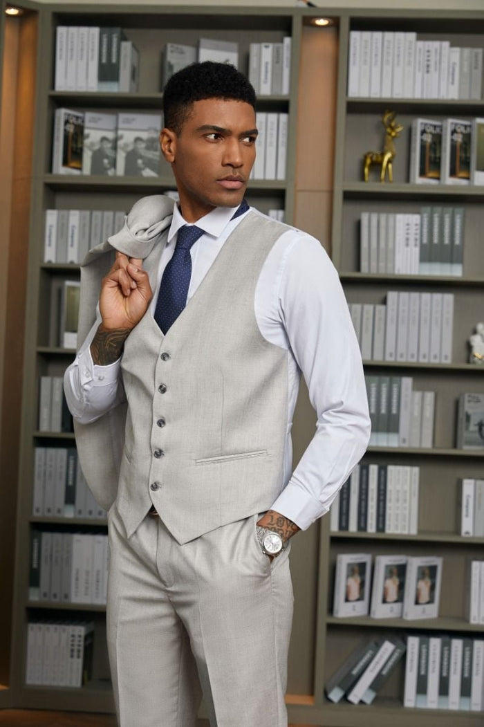 Stacy Adams Men's 3-Pc Solid-Color Hybrid Suit