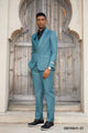 Plaid  Stacy Adams Men's 3-Piece Hybrid Windowpane Plaid Suit Classic Cut