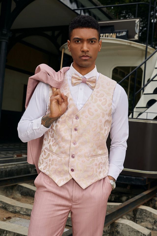 Stacy Adams Men's 3-Piece Pinstripe Hybrid midnightpurple Suit - 38 Short Jacket+32 Waist Adjustable 28to34)(Height: 5 4 to5 7 )(Neck  15-16.5)S-M)