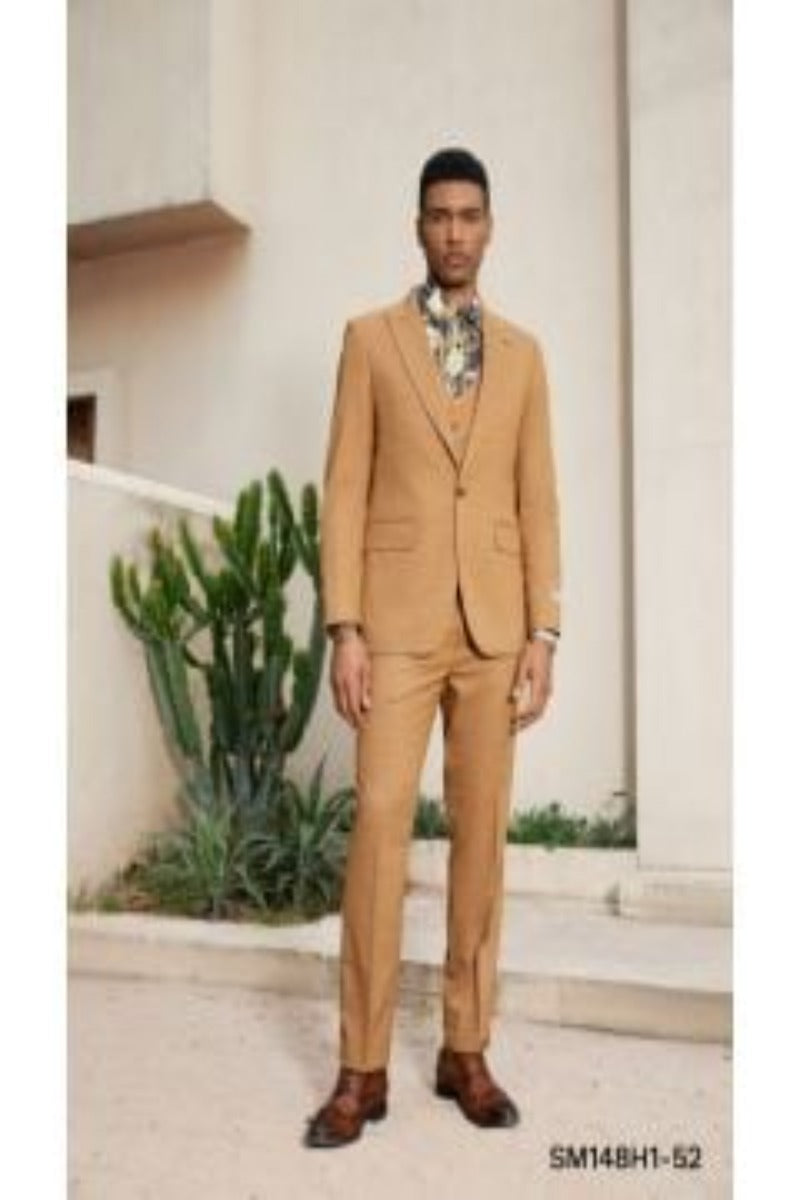 Stacy Adams Mens 3Piece Hybrid Suit  Reversible Accent Vest Professional Look