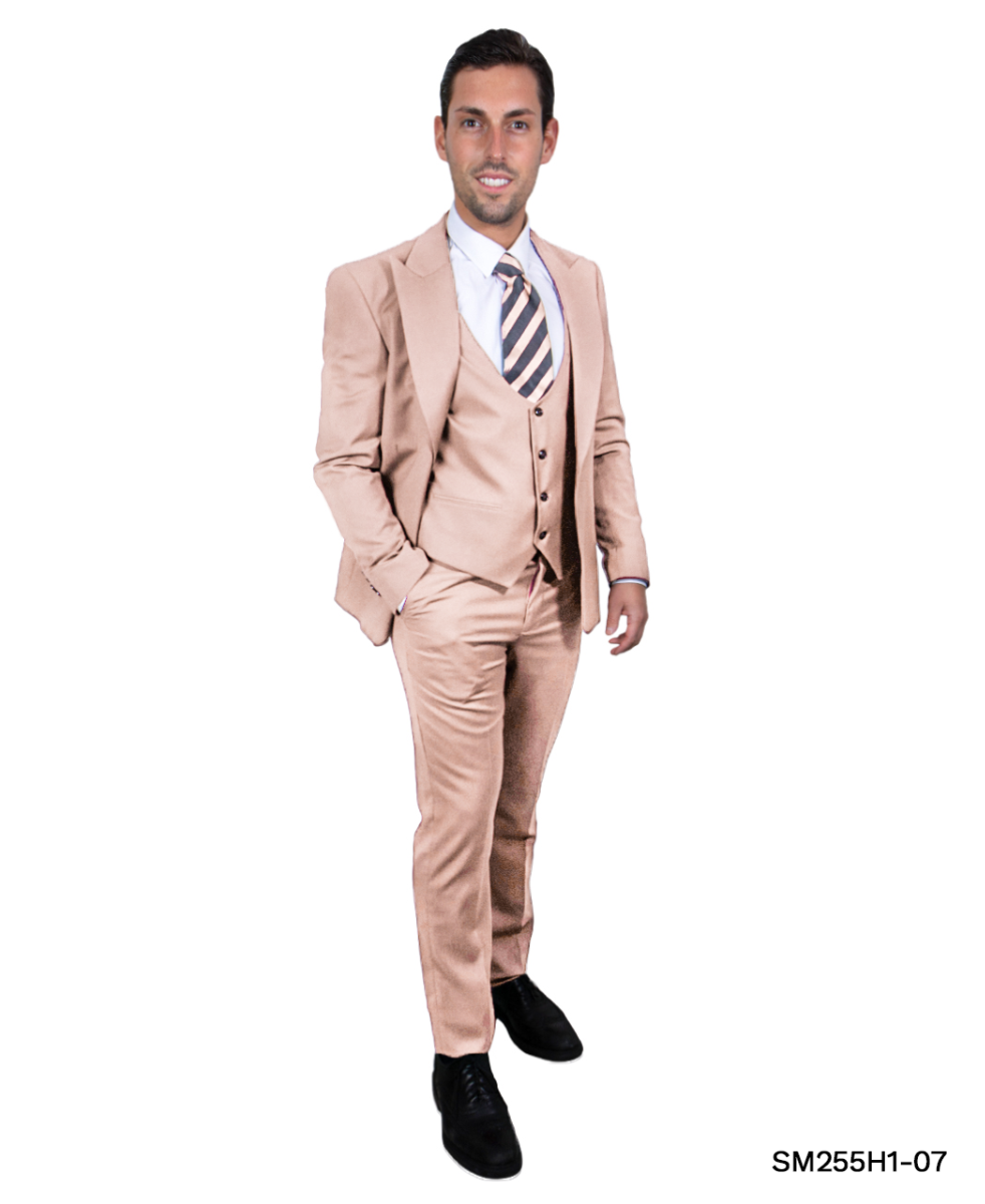 Stacy Adams Men's Executive 3-Pc Suit - Bold Color - 38 Short Jacket+32 Waist Adjustable 28to34)(Height: 5 4 to5 7 )(Neck  15-16.5)S-M)