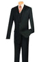 Vinci Men's Executive Style 3 Piece Slim Fit Suit with Flat Front Pants
