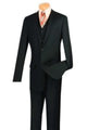 Vinci Men's Executive Style 3 Piece Slim Fit Suit with Flat Front Pants