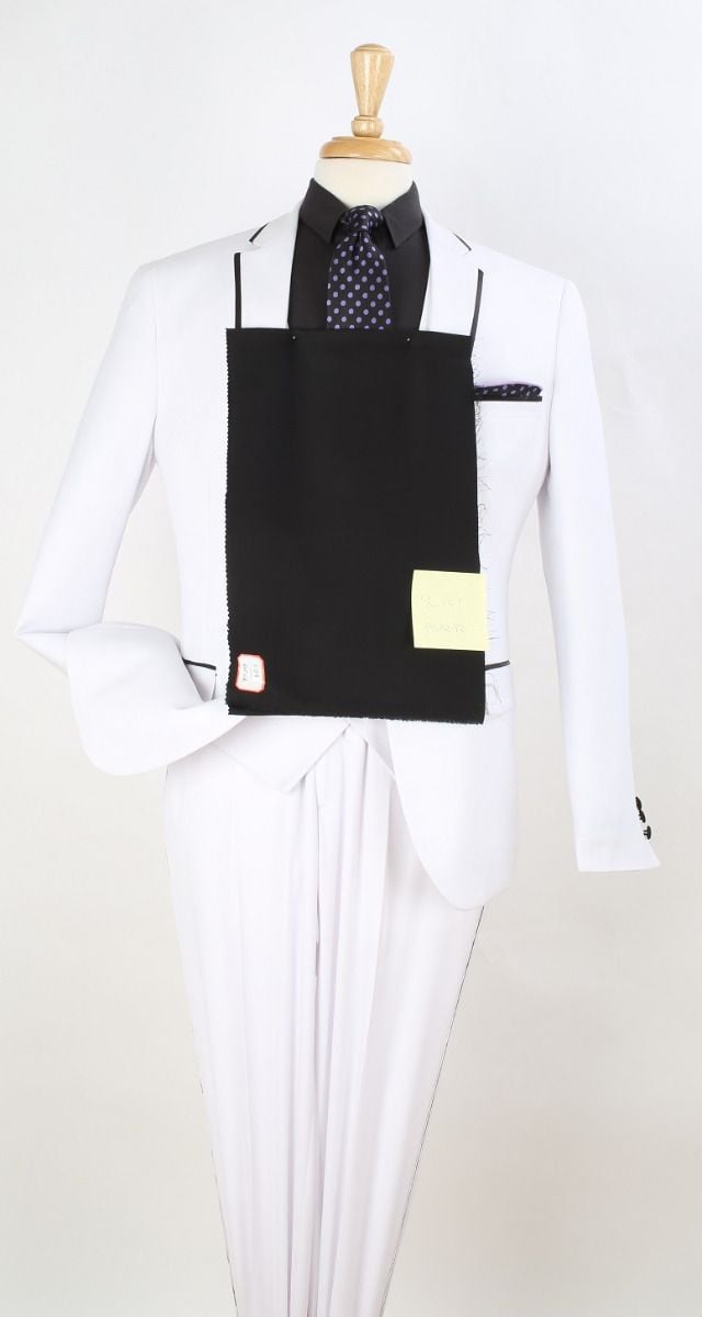 Royal Diamond Men's 3 Piece Slim Fit Fashion Suit Piping - 38 Short Jacket+32 Waist Adjustable 28to34)(Height: 5 4 to5 7 )(Neck  15-16.5)S-M)