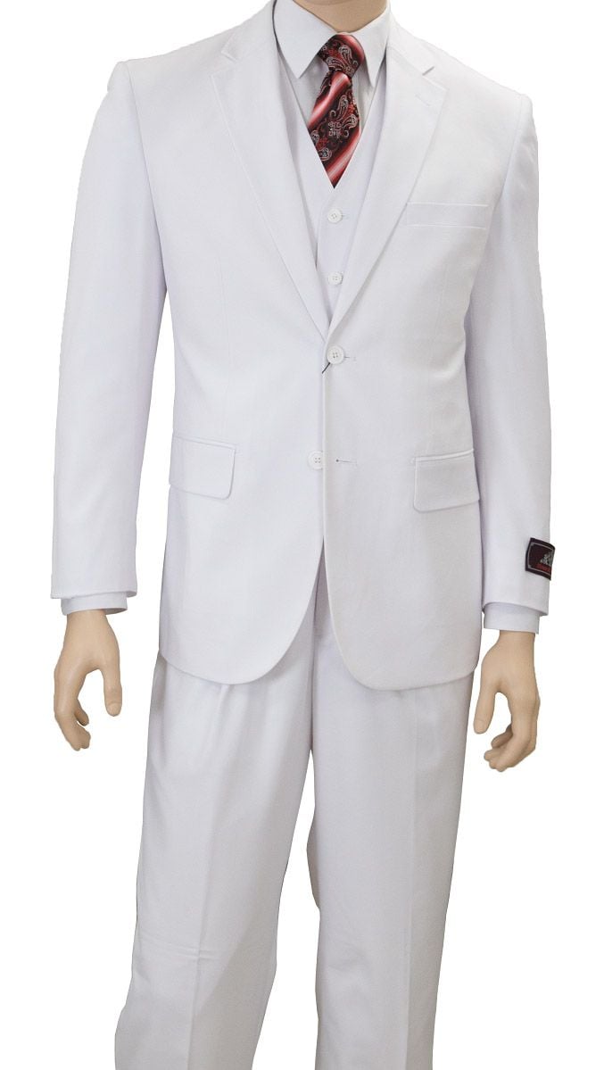 Apollo King Men's Executive 3-Piece Suit Pleated Pants Formal Wear - 38 Short Jacket+32 Waist Adjustable 28to34)(Height: 5 4 to5 7 )(Neck  15-16.5)S-M)