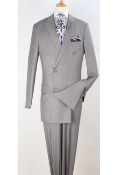 Apollo King Mens 2pc Double Breasted Suit with Pleated Pants
