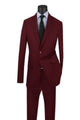 SMB Couture Men's 2-Piece Executive Suit: Solid Burgundy