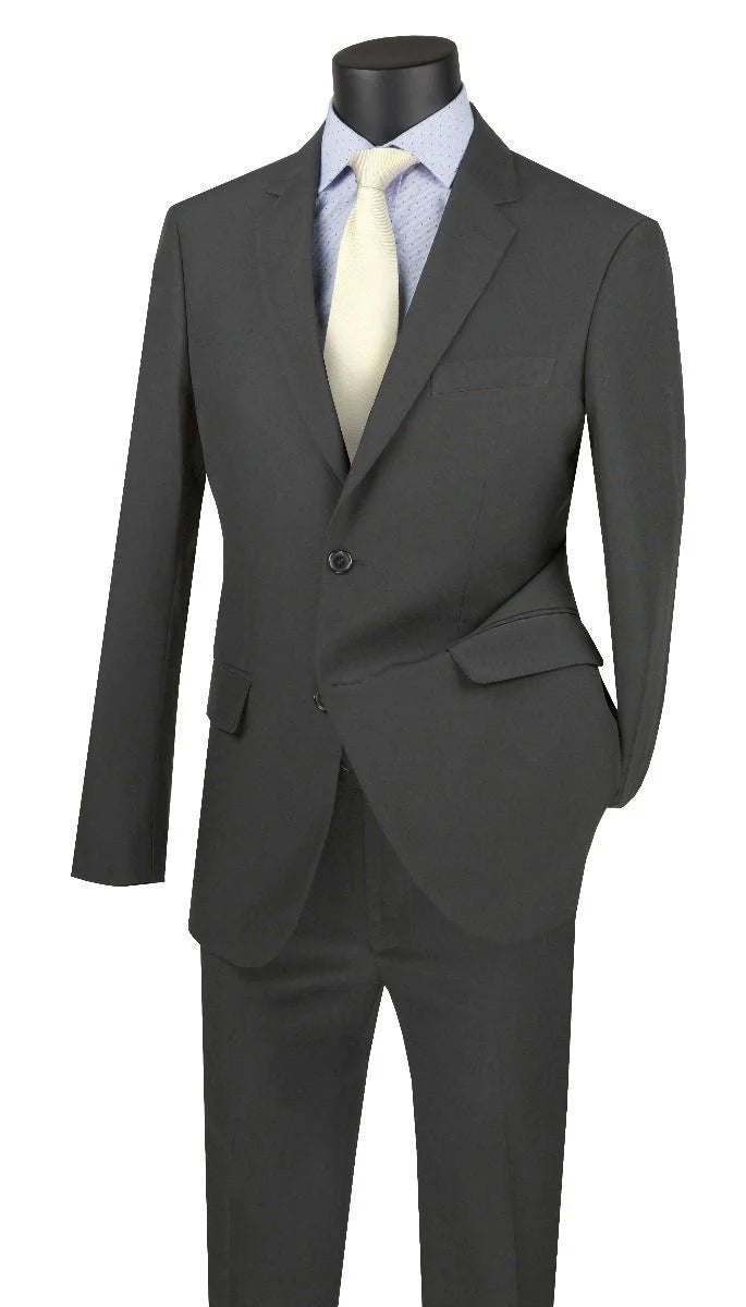 SMB Couture Men's 2-Piece Executive Suit - Solid Colors - 38 Short Jacket+32 Waist Adjustable 28to34)(Height: 5 4 to5 7 )(Neck  15-16.5)S-M)